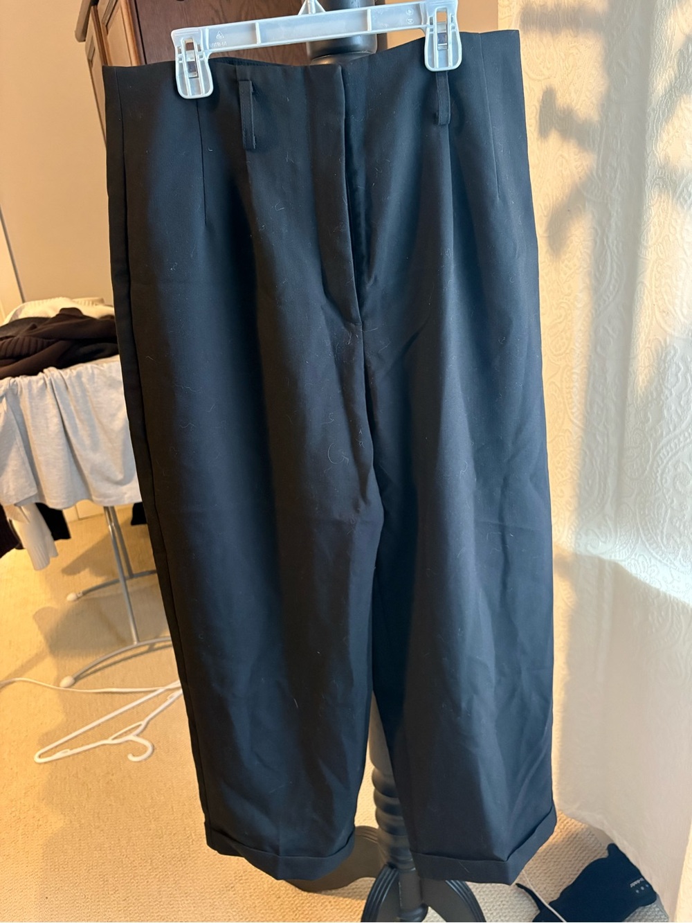 Zara Black Wide-Leg Dress Pants